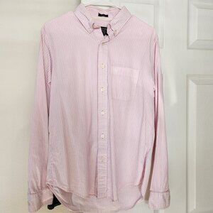 Abercrombie & Fitch Iconic Stripe No Tuck Shirt, Pink, MD